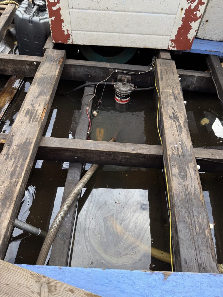 water in the boat