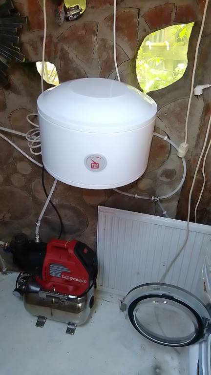 Hub's water heater, water pump and laundry machine
