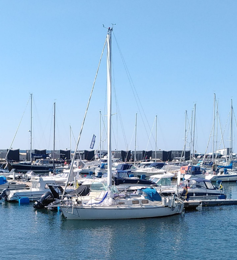 The Allegro in a harbour